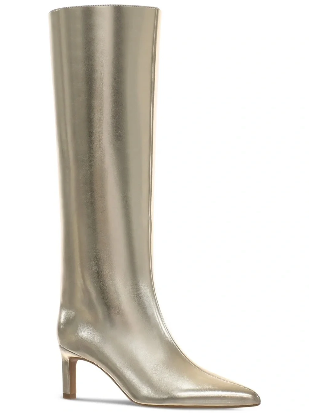 Metallic Gold Over-the-Knee Pointed Toe Boot